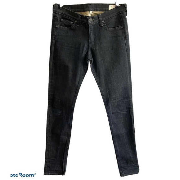 Rag & Bone Skinny Olive Jeans Size 29 Dark Wash Blue Mid Rise - Picture 1 of 10